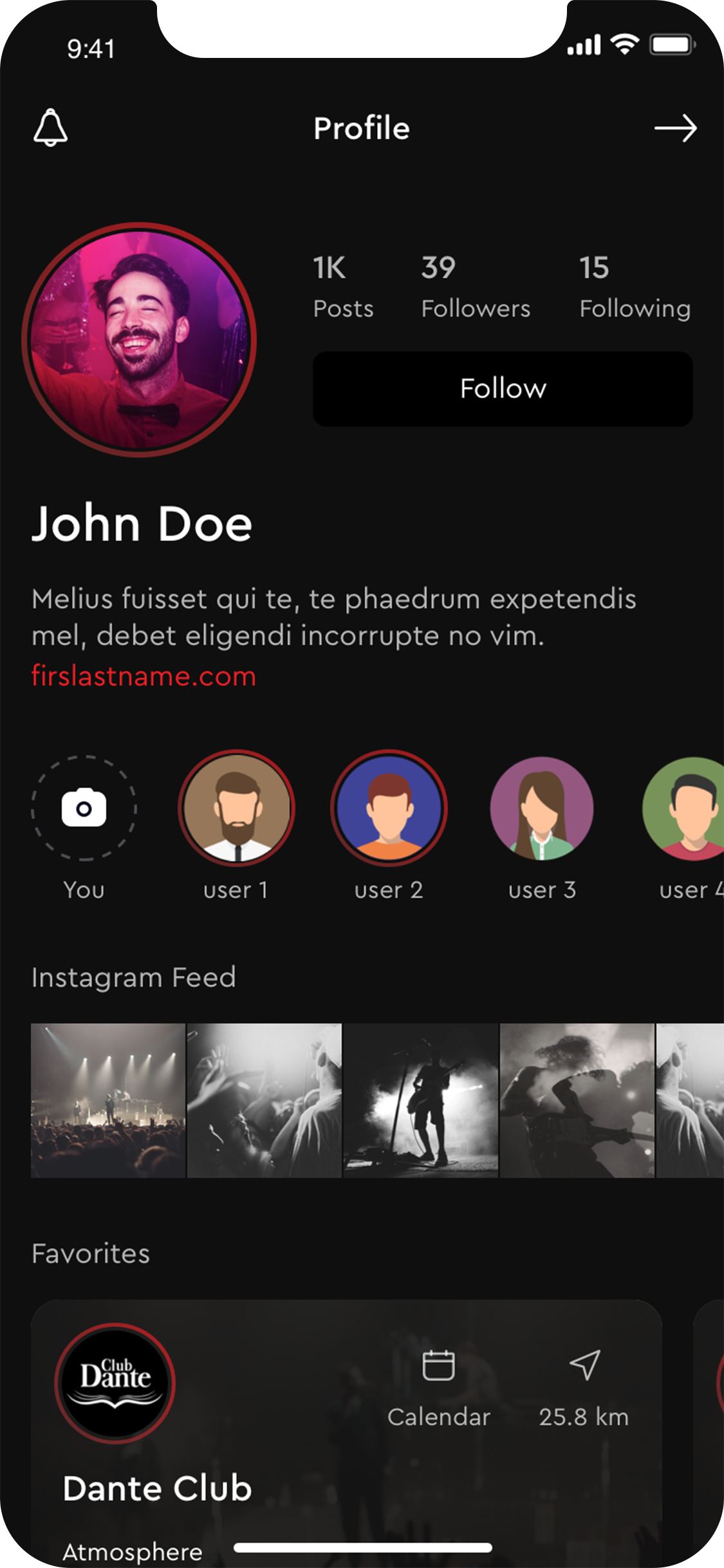 nightlifemuseum Profile in iPhone X.